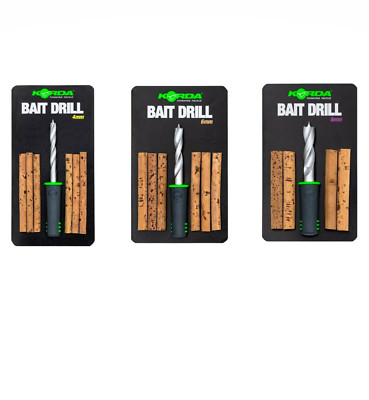 Korda Köderbohrer mit Korkenstäben 4mm 6mm oder 8mm