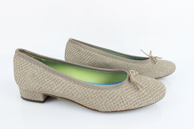 STEPHANE GONTARD Ballerinas Leder in Form von Phyton Taupe Gr. 37 sehr guter Zustand