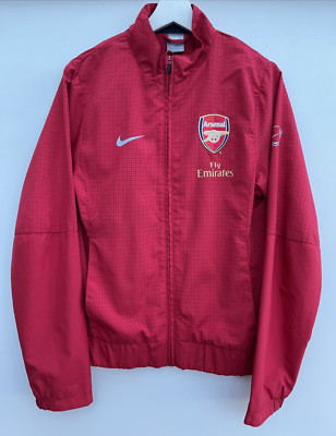 Arsenal Nike Trainingsjacke rot durchgehender Reißverschluss perforiert Training Oberteil Herren Small S