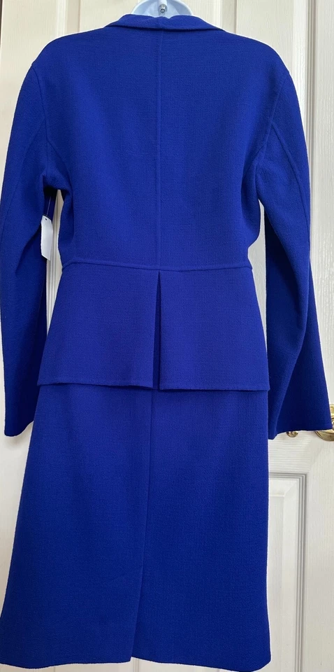 Blazer/jaqueta terno Armani Collezioni e saia azul índigo tamanho 14 EUA varejo $1389 - Imagem 3 de 4