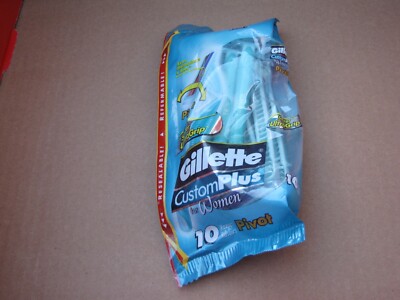 GILLETTE CUSTOM PLUS FOR WOMEN 10 CT RAZORS LAST ONES RARE FREE SHIPPING