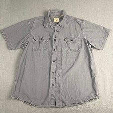RED HEAD BRAND Men's Size XL Gray Shirt Short Sleeve Button Down Casual Outdoor