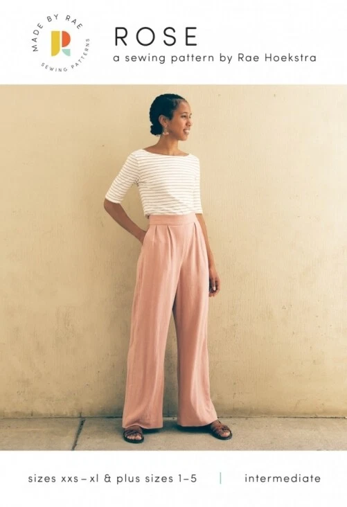 Made By Rae Sewing Pattern Rose Pants Women XXS-XXXL and Plus Sizes 1-5