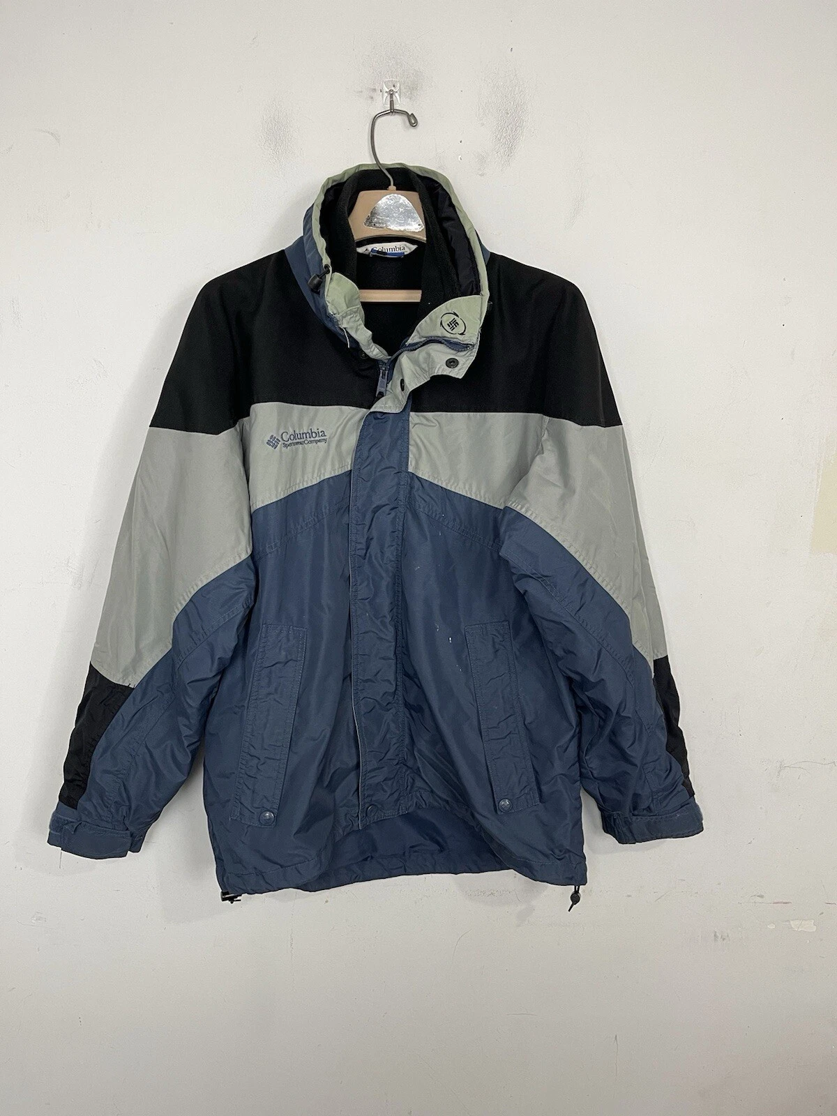 Columbia Mens Jacket Coat Medium Blue Fleece Lined Gorpcore Outdoor Workwear