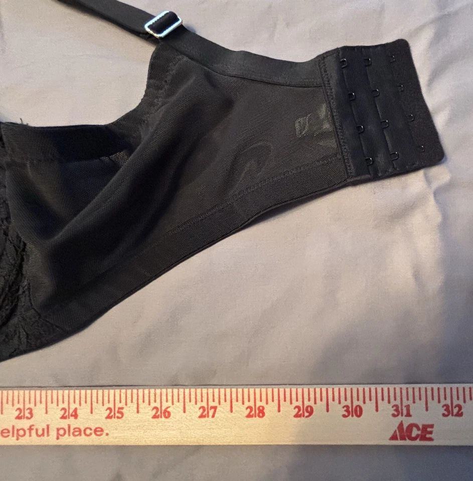 NWOT Cacique Lane Bryant Womans Bra Black French Balconette Underwire 42DDD Lace - Image 4 of 4