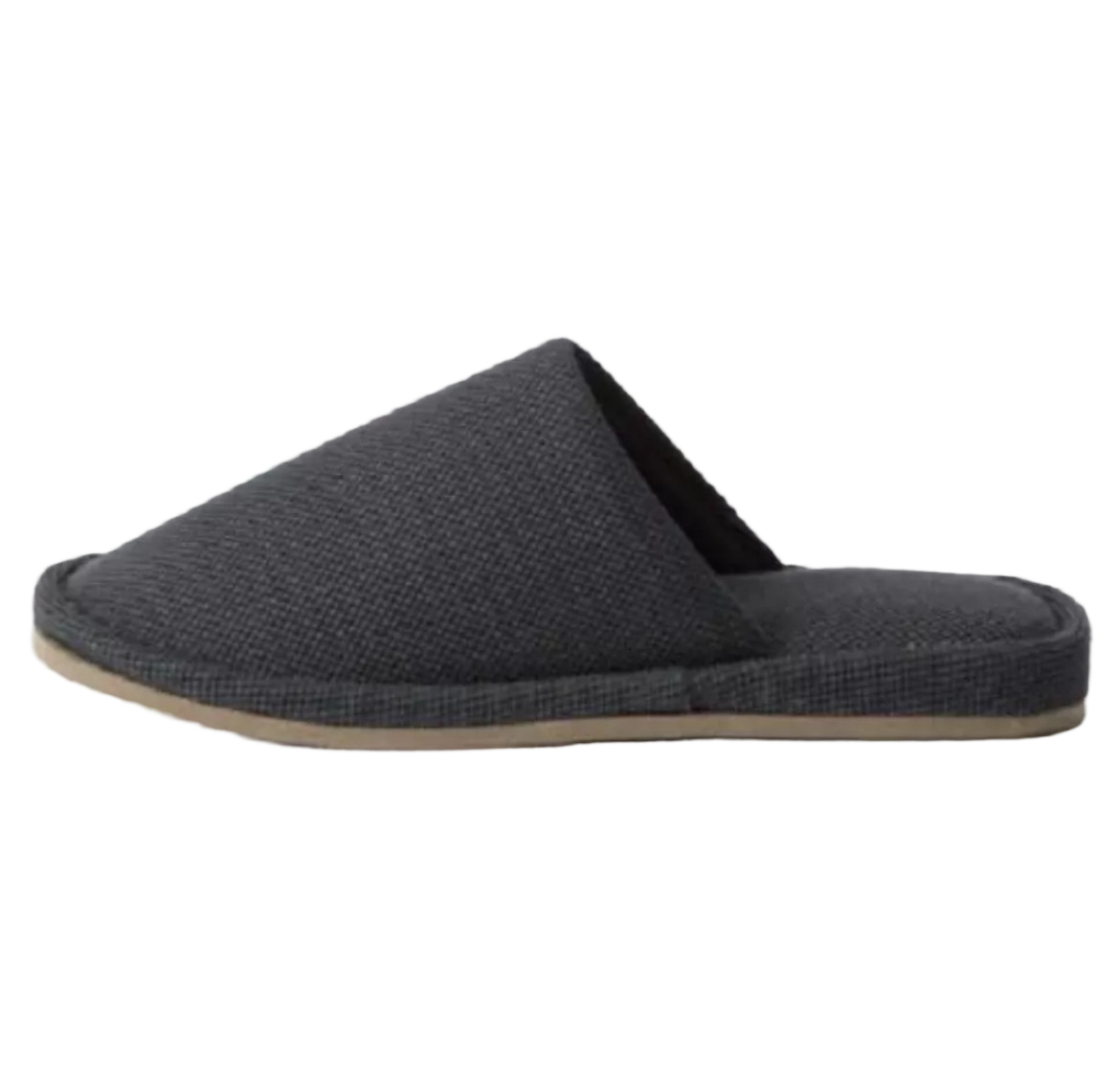 SAOLA MUJI Pantofole in Cotone Cestino Tessuto Suola Eva Senza Design Sinistro e Destro Grigio Charcaol