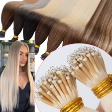Nano Ring Tip Thick 100 Remy Human Hair Extensions 200g Micro Loop Ring Beads