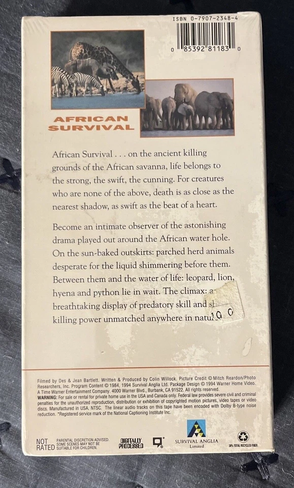 PREDATORS OF THE WILD AFRICAN SURVIVAL VHS NEW FACTORY SEALED - Image 4 of 4