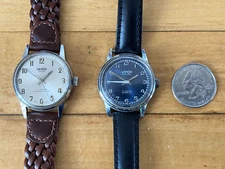 Lot of 2 Vintage Lanco Wind Up Watches, They Run, Sold As IS for Parts/Repairs