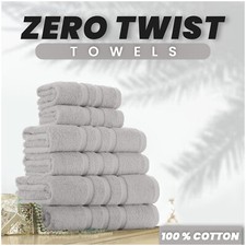 Image of Pack of 2 Super Soft Hand Towels 100% Cotton Zero Twist Absorbent Towel 500 GSM