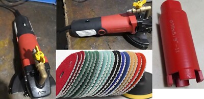 wet polisher grinder 3 core bit 48 stone concrete granite granite polishing pad
