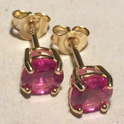 Opal, Sapphire, Topaz, Earrings 5mm & 6mm Solid Silver Rhodium or Gold  Finish 