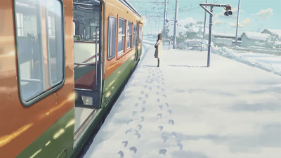 Anime 5 centimeters per second train station snow makoto CCG Gaming Mat Desk