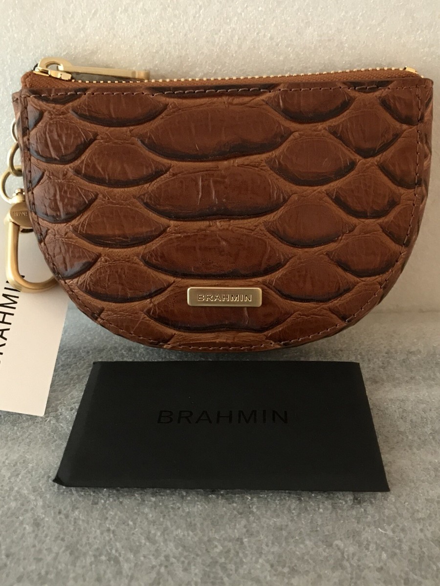 Brahmin Honey Brown Saratoga Britt Melbourne Genuine Leather Coin