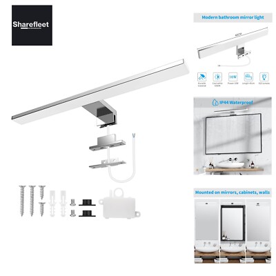 LED Bathroom Mirror Light, 10 W, 40 cm, 820 lm, Cool White, 6500 K, IP44 Wate...