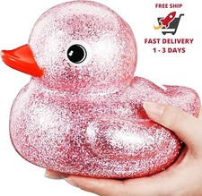 Pato de goma gigante con purpurina, patito de goma grande con purpurina, juguete