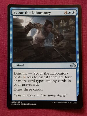Magic The Gathering ELDRITCH MOON SCOUR THE LABORATORY blue card MTG