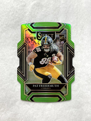 Pat Freiermuth Select Panini 259 2021-22 Steelers Rookie Club Green Die Cut /349