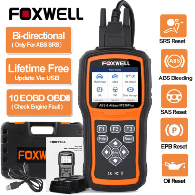 FOXWELL NT630 Plus OBDII Scanner Car Diagnostic Bidirectional ABS Bleeding SRS