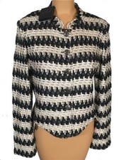 NWT ST. JOHN Knits Advik Tweed Knit Caviar Topper Jacket Blazer sz 10 1595