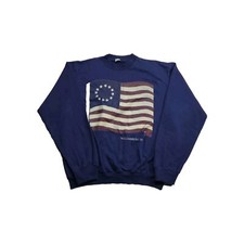 Felpa girocollo vintage Turner Originals uomo XL bandiera americana blu USA