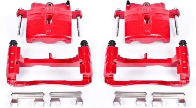 Power Stop S4728 Front/Rear Pair of High-Temp Red Powder Coated Caliper