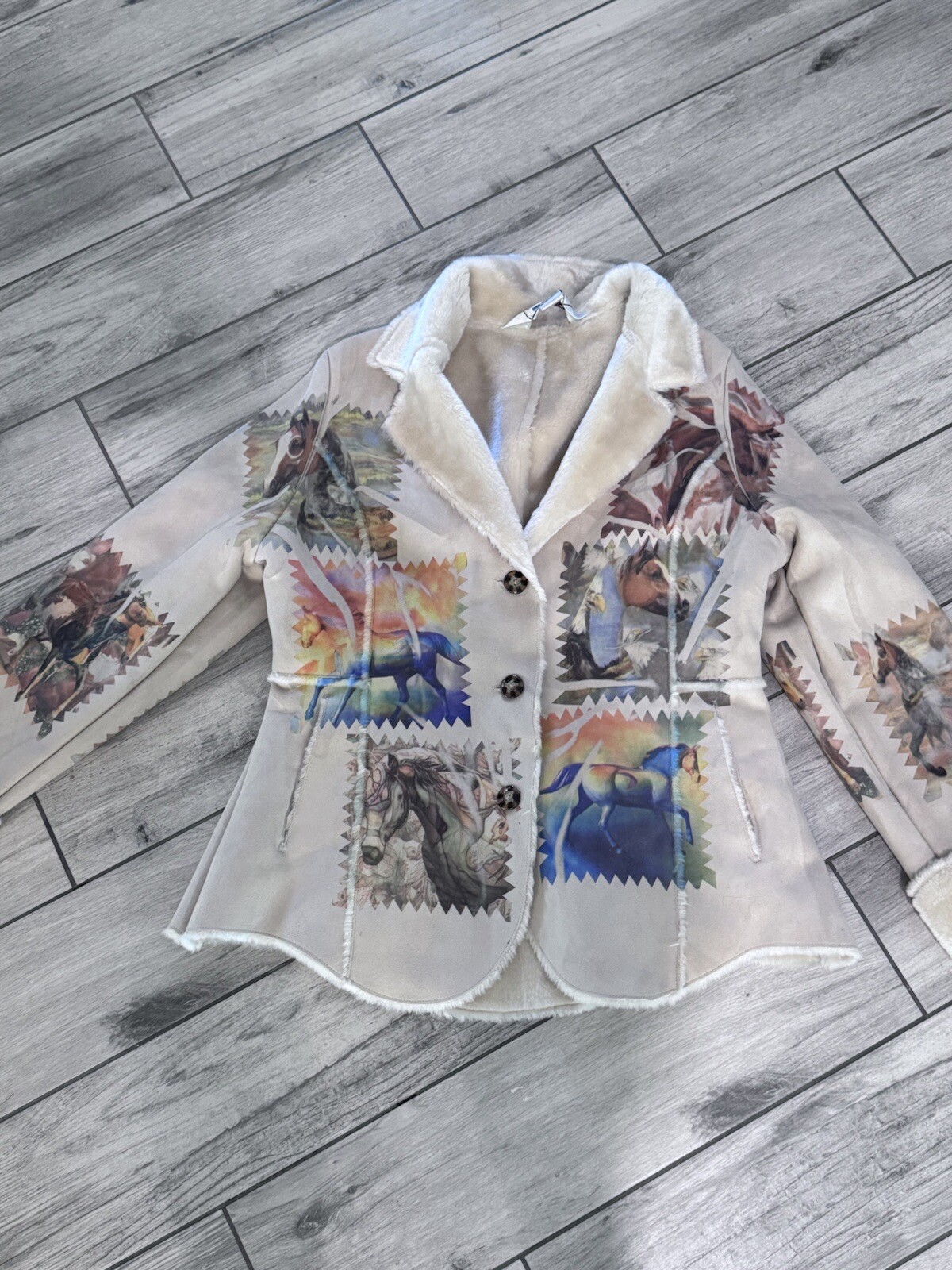 The Trail of Painted Pony Giacca Ecopelle Scamosciata Pelliccia Bottoni Donna Medium