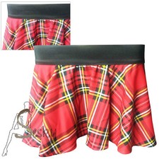 Stylish Ladies Tartan Check Full Circle Mini Skirt with Elasticated Waist