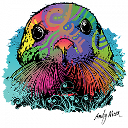 ALTRA T Shirt dalla S alla 2XL 3XL SIGILLO COLORATO Sealion neon divertente adulto