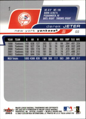2003 Fleer Focus JE Baseball ''Main Set'' Cards