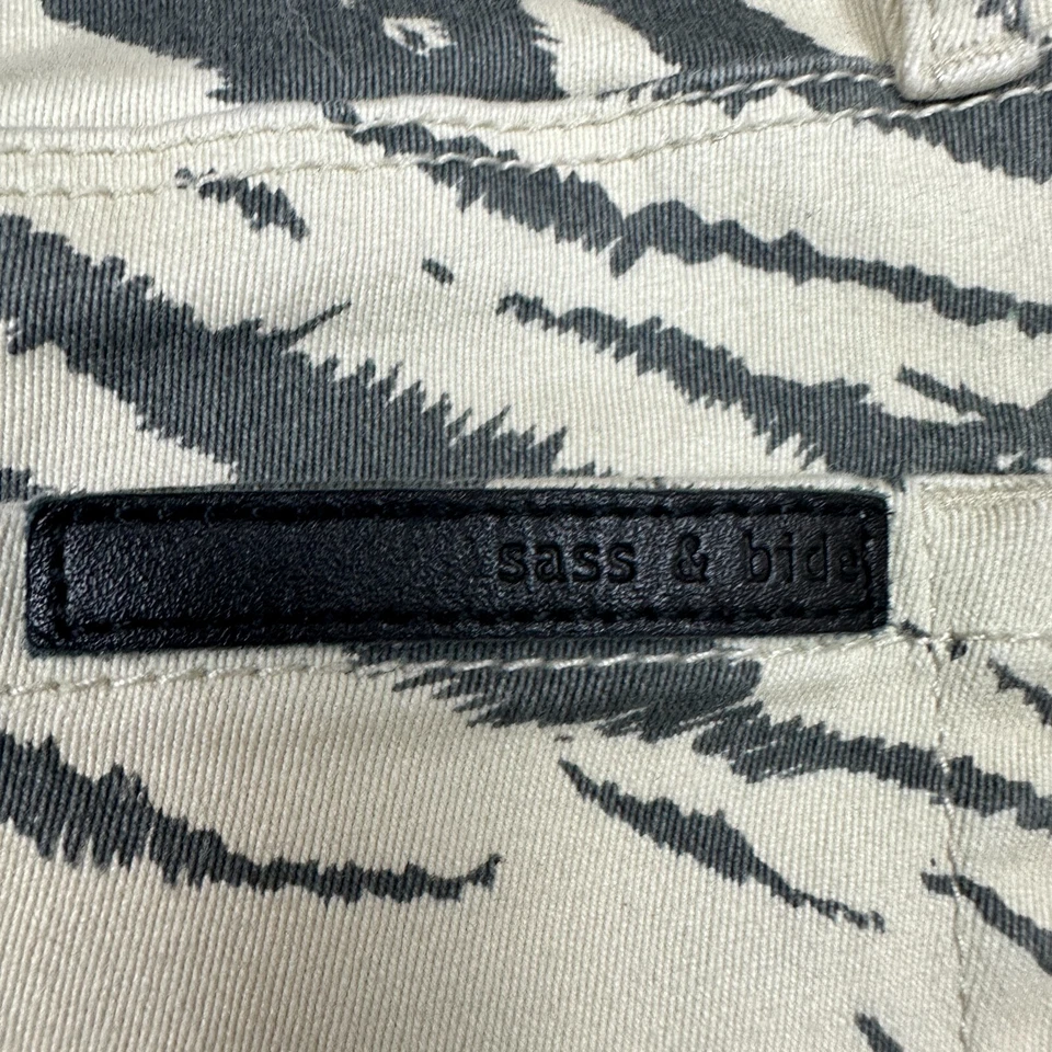 Pantalones de mezclilla Sass & Bide para mujer 27 W28xL29 gris blanco Playman calce ajustado elástico Foto 4 de 4