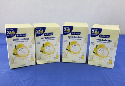 Lot of 4 Softsoap Foaming Hand Soap Tablet Refills, Lemon Fizz, 12 Tablets Total