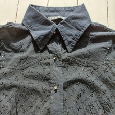 PATRIZIA PEPE Bluse/Shirt Größe XXS - WUNDERSCHÖNES DESIGN Diamant Nietenknöpfe