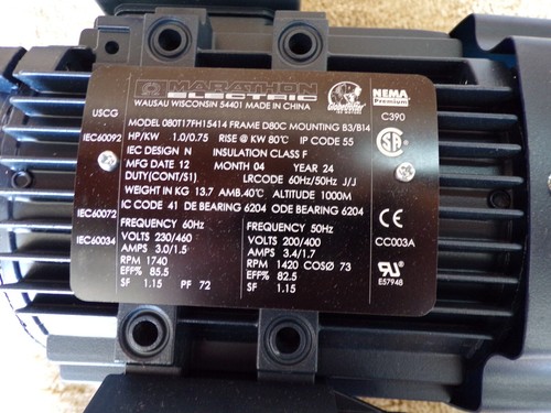 Marathon 080T17FH15414 1 PS Motor, R373A @cS - Bild 4 von 21