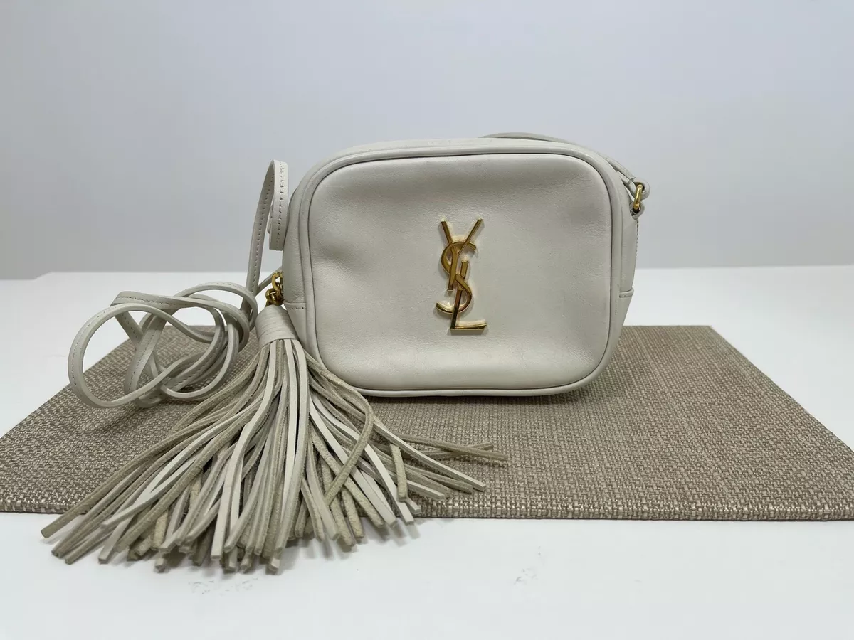 YSL Monogram Blogger Crossbody Bag in Ivory