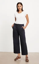 VELVET By Graham & Spencer Mya Cotton Canvas Pant Ash S $228 F16