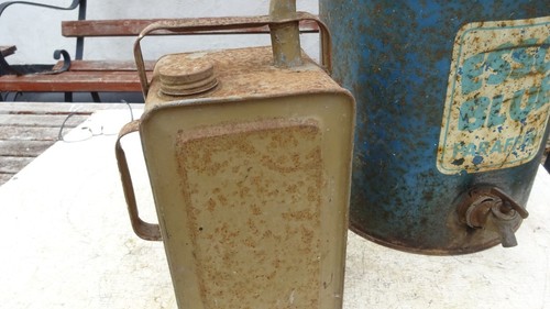 Vintage Esso Blue Paraffin Can In Original Condition Large Drum Job Lot - Picture 4 of 24