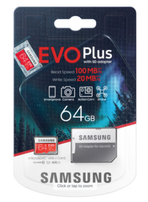 Samsung - EVO Plus 64GB microSDXC UHS-I Memory Card