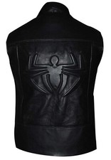 Mens Spider Noir Casual Motorcycle Biker Halloween Genuine Lether Vest