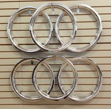 Ford Model A Shay Super Deluxe Replica 18" Wheel Beauty Rings TRIM RING SET of 6