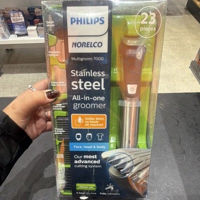 Philips Norelco Multigroom 7000 Stainless Steel Cordless Multi-Groomer 23 Pieces