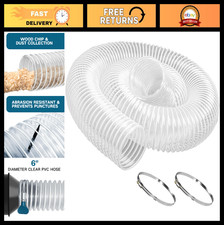 6" x 5' Heavy PVC Dust Collection Hose - Workshop Fume Extraction, Woodworking T