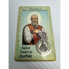 Saint Andrew Avellino Holy Card and Medal Pat...