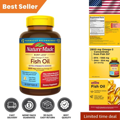 #ad #ad Gluten Free Extra Strength Omega 3 Fish Oil 2800mg – 60 Softgels for Vitality $39.99