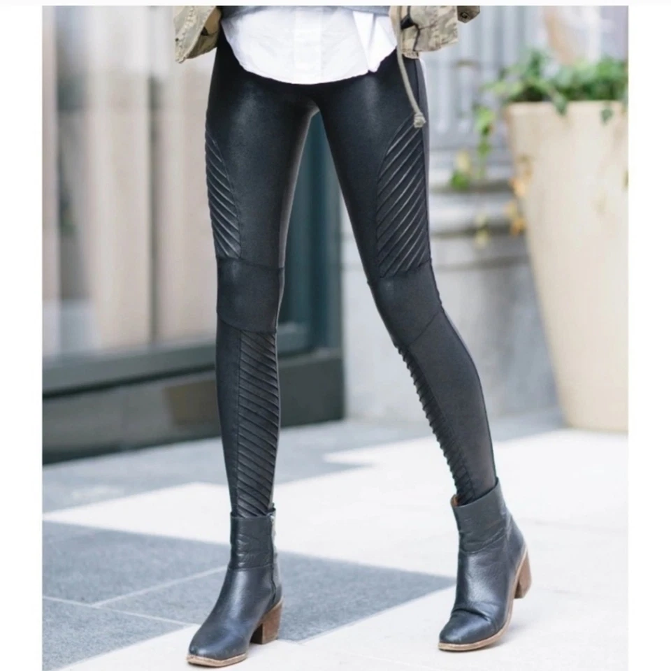 Spanx Faux Leather Moto Leggings M - Image 2 of 4