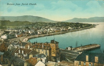 Dunoon Vintage Postkarte Schottland Pfarrkirche malerisch