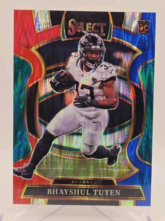 2025 Panini Select - Concourse Bhayshul Tuten #29 Red & Blue Shock Prizm (RC)
