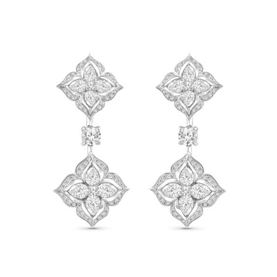 935 Argentium Silver 1.75 TCW Flower Shape Sacred Symbol Clover Stud Earrings