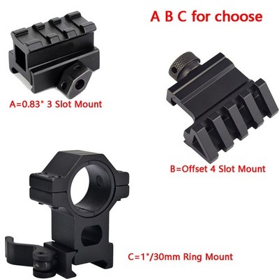 25.4&30mm Ring High Profile Mount/0.83'' 3Slot Mount/45 Degree Offset  Slot Mount