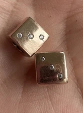 1 Pandora Sparking Die Dice Rose Gold-plated Charm 781269C01 Las Vegas Exclusive